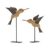 Bird on Stake (Set of 2) - 2"W x 5"L x 6.25"H