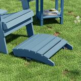 WINSOON 2-Piece All Weather HIPS Outdoor Folding Adirondack Chair with Ottoman