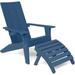 WINSOON 2-Piece All Weather HIPS Outdoor Adirondack Chair with Cup-Holder and Ottoman