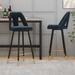 Bar Stool with Nailheads and Gold Tipped Black Metal Legs