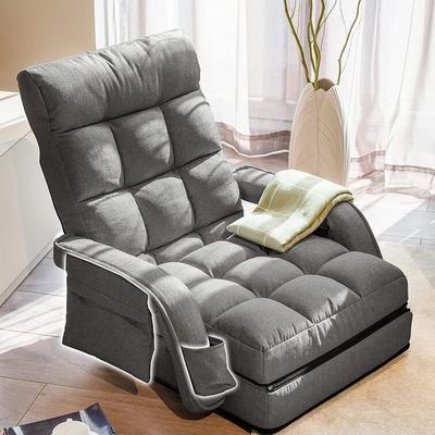 Adjustable Floor Chair Folding Lazy Gaming Sofa Chair with Pillow and Storage Bag