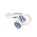 Intense Blue Focus,'Sterling Silver Wrap Ring with Vibrant Blue Kyanite Stones'