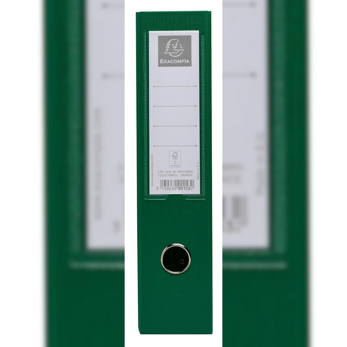 Exacompta 90153E 10x Stehsammler aus festem PP 2mm, Rücken 70mm mit aufgeklebtem Etikettenhalter und Griffloch, 23x31cm - Dunkelgrün Image