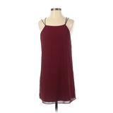 Casual Dress - Mini: Burgundy Solid Dresses - Women's Size Small