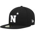 Men's New Era Navy Midshipmen Black & White 59FIFTY Fitted Hat