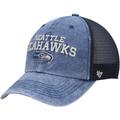 Men's '47 College Navy Seattle Seahawks Drumlin Trucker Clean Up Snapback Hat