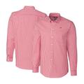 Men's Cutter & Buck Cardinal Fanatics Corporate Stretch Gingham Long Sleeve Button-Down Shirt