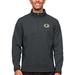 Men's Antigua Heathered Charcoal Green Bay Packers Course Quarter-Zip Pullover Top
