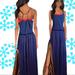 Anthropologie Dresses | Anthropologie Royal Blue/Chocolatespaghetti Strap Maxi Dress Size Xs | Color: Blue/Brown | Size: Xs