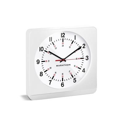Marathon Jumbo Analog Wall Clock w/Auto-Night Light White CL030057-WH-WH-NA