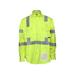 MCR Safety S1CL3LXL Flame Resistant Work Shirt Class 3 Hi-Visibility Protection 2in Silver FR Reflective Stripes Fluorescent Lime XL S1CL3LXL