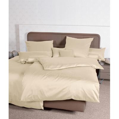 Bettwäsche JANINE "Colors 31001", beige (creme), B/L: 200cm x 200cm, B/L: 80cm x 80cm & 80cm x 80cm (2 St.), Mako-Satin, B/L: 80cm x 80cm & 80cm x 80cm, Mako-Satin, Obermaterial: 100% Baumwolle, Bettwäsche, feinfädige uni Bettwäsche für alle... Image