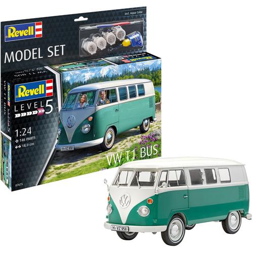 Revell Modellbausatz VW T1 Bus, 1:24, Made in Europe bunt Kinder Autos, Eisenbahn Modellbau