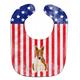 Caroline's Treasures Patriotic USA Baby Bib, Bull Terrier Red White, Large