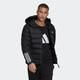 Outdoorjacke ADIDAS SPORTSWEAR "ITAVIC 3STREIFEN MIDWEIGHT HOODED" Gr. M, schwarz (black) Herren Jacken Outdoorjacken