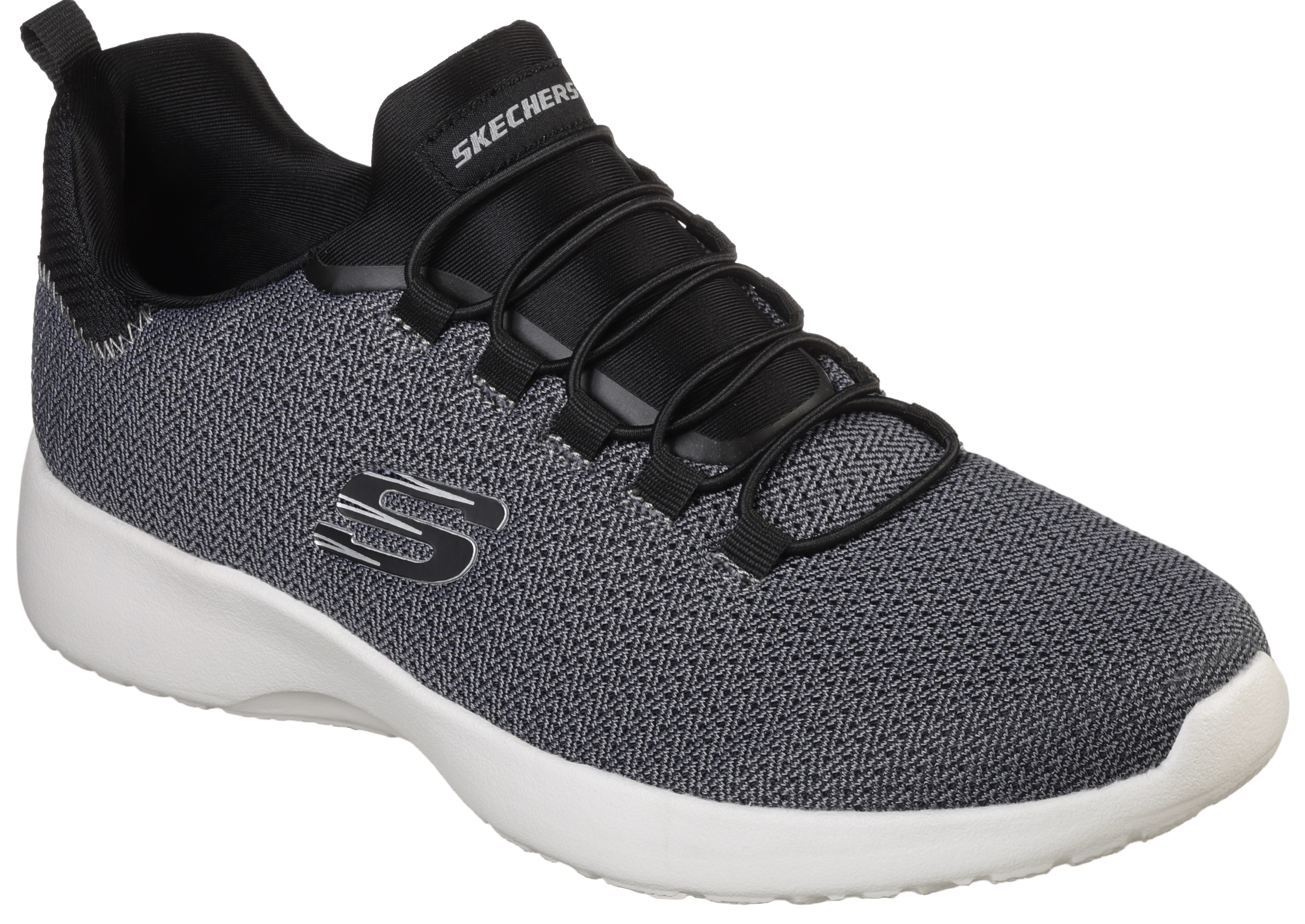 Slip-On Sneaker SKECHERS "DYNAMIGHT", Herren, Gr. 47,5, schwarz, Synthetik, Textil, Schuhe Modernsneaker Sneaker low, Slipper, Freizeitschuh, Trainingschuh mit Memory Foam-Innensohle