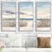 Picture Perfect International Windy Beaches - 3 Piece Floater Frame Painting on Canvas in Blue | 33.5 H x 52.5 W x 2 D in | Wayfair