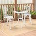 August Grove® Oldsmar 3 Piece Bistro Set Metal in White | Outdoor Furniture | Wayfair 39E50B38A2D2449E9FF542634B241F9D