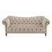 Canora Grey Finlae 91.25" Rolled Arm Chesterfield Sofa Polyester in Brown | 34.75 H x 91.25 W x 36 D in | Wayfair 7FC9D36978A64A6585A3DEBD2BFF19CA