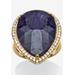 Women's 18K Gold Over Sterling Silver Sapphire And Cubic Zirconia Ring by PalmBeach Jewelry in Sapphire (Size 6)