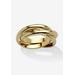 Women's Yellow Gold-Plated Rolling Triple Band Crossover Ring Jewelry by PalmBeach Jewelry in Gold (Size 9)