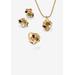 Women's Yellow Gold-Plated Genuine Gemstone Ring, Earring And Necklace Set Jewelry by PalmBeach Jewelry in Gold (Size 6)