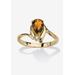 Women's Yellow Gold Plated Simulated Birthstone And Round Crystal Ring Jewelry by PalmBeach Jewelry in Citrine (Size 9)