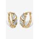 Women's Yellow Gold-Plated S-Link Hoop Earrings (21Mm) Diamond Accent by PalmBeach Jewelry in Diamond