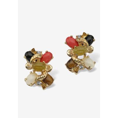 Women's Gold-Plated Button Earrings , Multi Genuine Gemstone (1/2 Cttw) Jewelry by PalmBeach Jewelry in Gold