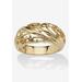 Women's Yellow Gold-Plated Sterling Silver Swirling Cutout Dome Ring Jewelry by PalmBeach Jewelry in Gold (Size 7)