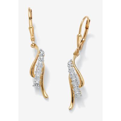 Women's Gold Over Silver Waterfall Drop Drop Earrings (37Mm) Diamond Accent Jewelry by PalmBeach Jewelry in Diamond