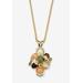 Women's Yellow Gold-Plated Pendant. Oval Shaped Multi Genuine Gemstone 18" Jewelry by PalmBeach Jewelry in Gold