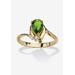 Women's Yellow Gold Plated Simulated Birthstone And Round Crystal Ring Jewelry by PalmBeach Jewelry in Peridot (Size 9)