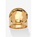 Women's Yellow Gold-Plated Hammered Concave Cigar Ring (5.5Mm) Jewelry by PalmBeach Jewelry in Gold (Size 10)