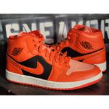 Nike Shoes | Air Jordan 1 Mid Se Crimson Orange/Black Basketball Shoes Dm3381-600 Women 10 | Color: Black/Orange | Size: 10