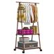 WANWEN Airer Coat Rack Garment Rail Metal Clothes Pipe Hanging Shoe Shelves Washing Drying Line Airer Heavy Multifunction Duty Storage Hallway Entryway Space Saving (Color : Brown) little surprise