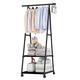 WANWEN Airer Coat Rack Garment Rail Metal Clothes Pipe Hanging Shoe Shelves Washing Drying Line Airer Heavy Multifunction Duty Storage Hallway Entryway Space Saving (Color : Black) little surprise
