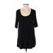 American Eagle Outfitters Casual Dress - A-Line Scoop Neck Short sleeves: Black Solid Dresses - Women's Size Small