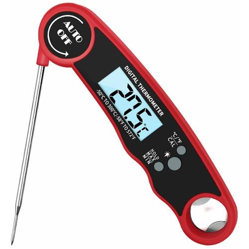 Hiasdfls - Fleischthermometer, schnell faltbares digitales Instant-Read-Thermometer BBQ-Thermometer