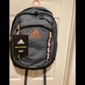 Adidas Bags | Adidas Large Capacity Nylon Backpack, Gray With Pink Details | Color: Gray | Size: Large Capacity