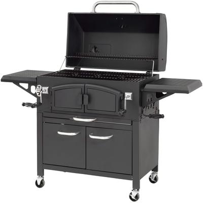 Smoker EL FUEGO "Grand Ontario", schwarz, B:154cm H:131cm T:68cm, Grills, BxTxH: 154x68,5x131 cm Image