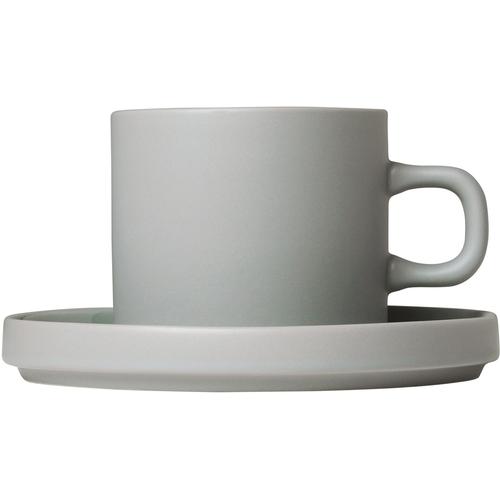 "Tasse BLOMUS ""PILAR"" Trinkgefäße Gr. Ø 8 cm x 7 cm 200 ml, grau (hellgrau) Kaffeetasse Teetasse Kaffeebecher und Kaffeetassen Trinkgefäße für Kaffee, 4-teilig"
