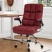 Inbox Zero Dois Executive Chair Upholste, Metal in Red | 43 H x 30 W x 28 D in | Wayfair F2FDA179B9DD4C938767ECAF5ACCBEC7