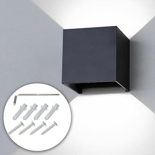 Led Wandleuchte Wandbeleuchtung Deko IP65 Wandlampe Außen Treppen Innen 7W Schwarz Kaltweiß