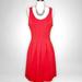 J. Crew Dresses | J. Crew Red Stretch Pleated Fit And Flare Dress | Color: Red | Size: 4