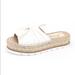 Anthropologie Shoes | Euc Gaimo Spain Espadrille Platform Slides Linen Bow 39 | Color: Cream | Size: 8.5