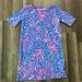 Lilly Pulitzer Dresses | Lilly Pulitzer Blue And Pink Short Sleeve Dress Size Large 8-10 | Color: Blue/Pink | Size: Lg