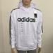 Adidas Shirts | Adidas Men's Essential 3-Stripe Logo Hoodie White Black Stripes Sz L | Color: Black/White | Size: L