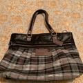 Coach Bags | Coach Poppy Large Limited Edition Tartan Plaid Glam Tote Blue/Silver/Red. Previo | Color: Black/Gray | Size: Os