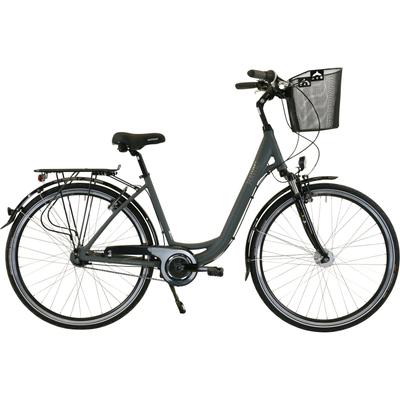 Cityrad HAWK BIKES "HAWK City Wave Deluxe Plus Grey" Fahrräder Gr. 46 cm, 28 Zoll (71,12 cm), grau Alle Fahrräder